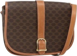 Celine Pre-owned Cross Body Bags, female, Brown, Size: ONE SIZE Pre-owned Vintage Macadam Shoulder Bag