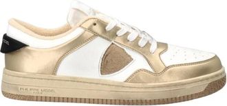 Philippe Model Wit Goud Lyon Lage Sneakers - Dames - Sneakers - Veelkleurig - 36 EU - Katoen - Schoenen
