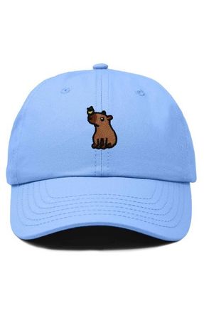 Dalix Capybara Embroidered Everyday Hat in Light Blue at Nordstrom