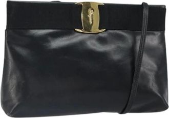 Ferragamo Pre-owned Cross Body Bags, female, Black, Size: ONE SIZE Pre-owned Leather Crossbody Bag
