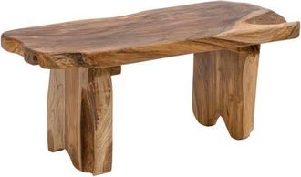 Jonathan Y Designs Stumpy Handcrafted Rustic Minimalist Live Edge Solid Teak Wood Entryway Bench in Natural at Nordstrom