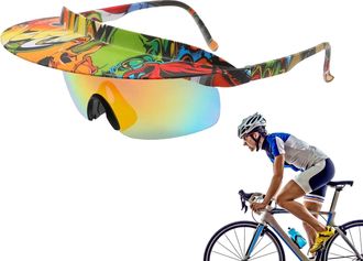 Generic Sun Hat Frame Sunglasses, Sunglasses For Bike, Protective Mirrored Lens, Fashionable Sports Shades For Biking, Backpacking, Camping, Fishing, Driving,