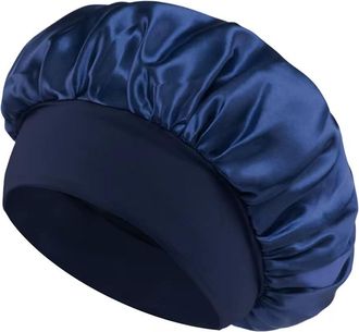 Generic Hair Bonnet for Sleeping, Wide Elastic Band Satin Bonnet Silk Bonnet Cap for Women Girls Satin Head Cover for Night Sleep Curly Hair Protection (UK, A