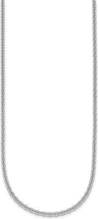 Diamond2Deal 14K White Gold Rhodium-plated Polished 3.0mm Solid Cable Chain Necklace