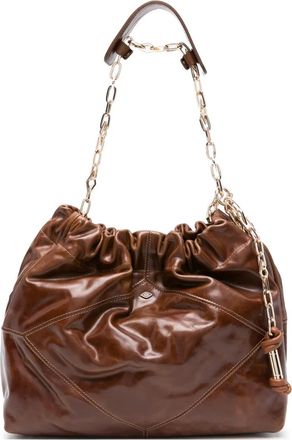 BA&SH Borsa tote June in pelle con catena - Marrone