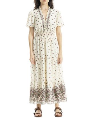 Max Studio V-Neck Tiered Maxi Dress