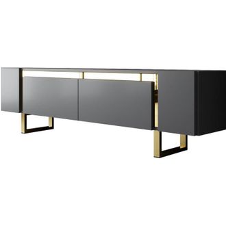 Asir Group LLC Mueble Tv, Mesa Tv, Mueble Bajo. Stand Antracita Gold