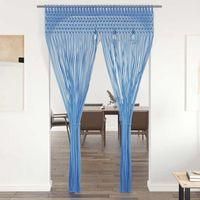 OEM Cortina De Macram&eacute; Azul De 140x240 Cm En Algod&oacute;n - Crezuo