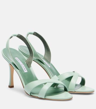 Manolo Blahnik Callasli leather slingback sandals