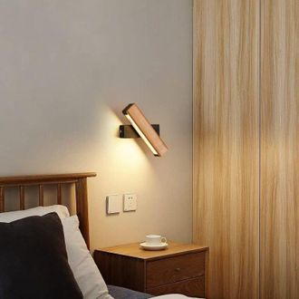 OEM Aplique De Pared Led Crezuo De 4 W Para Interiores, Acabado En Madera, Con Rotaci&oacute;n De 360&deg;, Ideal Para Dormitorio, Sala De Estar, Oficina O Pasillo.-