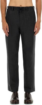 Dries Van Noten Penny Drawstring Relaxed Straight-Leg Wool Pants