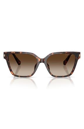 Michael Kors Piedmont 56mm Square Sunglasses in Dark Tortoise /Smoke Gradient at Nordstrom