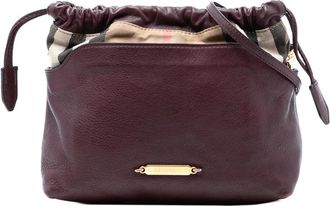 Burberry Pre-owned Bucket Bags, female, Red, Size: ONE SIZE Pre-owned Leather Bucket Bag