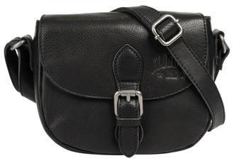 KLONDIKE 1896 Umh&auml;ngetasche KLONDIKE 1896, Damen, Gr. B/H/T: 19cm x 14cm x 6cm onesize, schwarz, Leder, leicht gl&auml;nzend, unifarben, Taschen Umh&auml;ngetasche, echt Lede