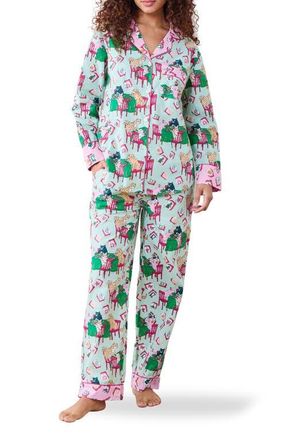 Printfresh Long Sleeve Organic Cotton Pajamas Set in Pale Jade at Nordstrom, Size X-Large