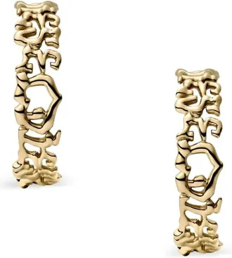 Diesel logo hoop earrings - Gold