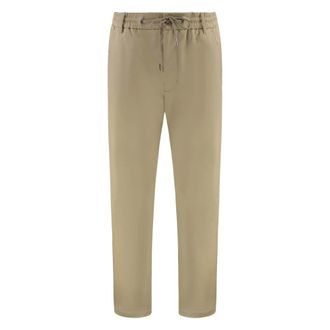 Moncler Chinos, male, Beige, Size: L Cotton Gabardine Chinos