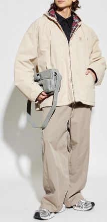 Balenciaga Jacket With Embroidered Logo, Mens, Cream