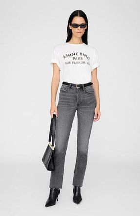 Anine Bing Cohen Tee T-Shirt in Ivory at Nordstrom, Size X-Small