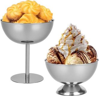 OEM Cuencos De Acero Inoxidable De 180 Ml Con Base, Vasos Para Postre, Copa Para Helado, Tazas Para Postre, Ensalada, Yogur Y Pud&iacute;n De Frutas