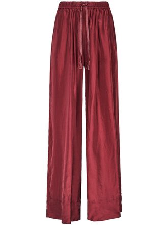 Forte_Forte Relaxed Wide-leg Habotai Silk Pants with Drawstring Waist