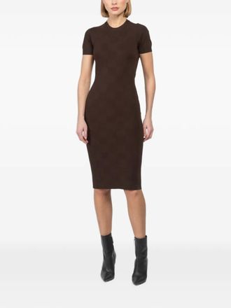 High Sport short-sleeves seam midi dress - Brown