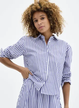 Contemporaine Womens Striped lightweight poplin shirt