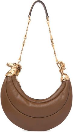 Chlo&eacute; Chain Horse Leather Hobo Bag in Dark Khaki 20V at Nordstrom