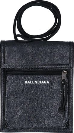Balenciaga Black Leather Pouch Shoulder Bag (Pre-Owned)
