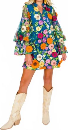 BuddyLove Davis Flower Dress In Blue