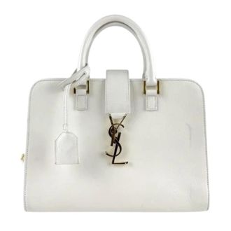 Saint Laurent Pre-owned Handbags, female, White, Size: ONE SIZE Pre-owned Leather Handbag