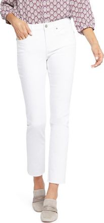 NYDJ Sheri Frayed Hem Slim Jeans in Optic White at Nordstrom, Size 00