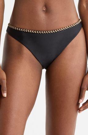 Ramy Brook Isla Braided Bikini Bottoms in Black at Nordstrom, Size X-Small