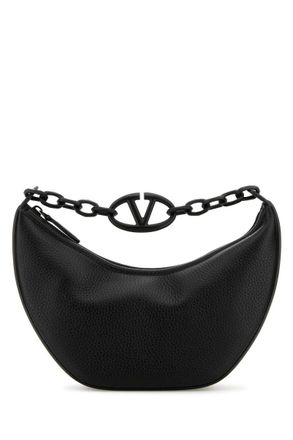 Valentino Garavani Black Crescent V Logo Small shoulder Bag