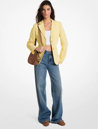 Michael Kors Linen and Cotton Patch Pocket Blazer