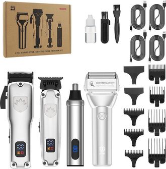 OEM Kit De Herramientas Para Hombre Profesional 4 En 1: Draadloze Scheerapparaat, Trimmer, Neushaartrimmer, T-kop, Intelligente Digitale Scherm