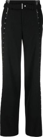 Dion Lee Wijde broek met haakdetails - Dames - Wijde Broeken - Zwart - S - Wol - Broeken