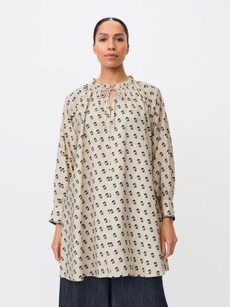 Masai Gathered Tie-Neck Tunic Dress in Olivine at Nordstrom, Size Xx-Large