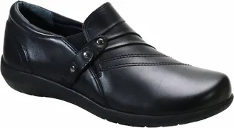David Tate Womens Serene Casual Leather Shoes In Black Brushed Calf