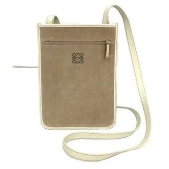 Loewe Pre-owned Cross Body Bags, female, Beige, Size: ONE SIZE Pre-owned Suede shoulder-bags