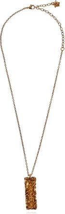 Versace Necklaces, male, Yellow, Size: ONE SIZE Necklace with a logo pendant