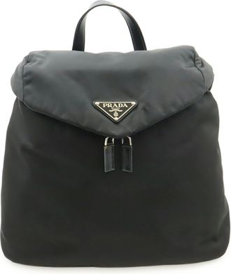 Prada Black Nero Nylon Leather Backpack (Pre-Owned)
