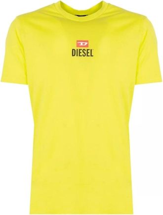 Diesel Mens Diesel Small D Logo Evening Primrose Yellow T-Shirt - Size: 42