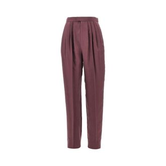 Saint Laurent Habotai silk pants with darts Woman 40
