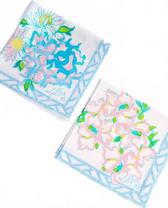 Lilly Pulitzer Engineered Dinner Napkins - 4 Variety Set In Multi Lilly Garden