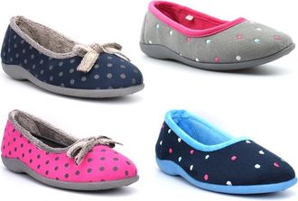 Generic Womens Memory Foam Slippers Size 3 Girls Carpet Slippers Size 5 Ladies Slip On Slipper Ballerina Slipper Bow Style Ballet Style Slip In Sizes 3-8 Navy
