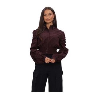 Aaiko Beaudine Collar CO 527 - Dames - Blouses & Shirts - Rood - Maat: M Katoen