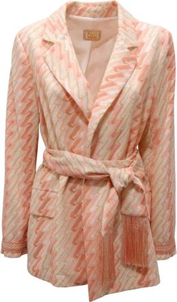 PHO Firenze Giacca Wo Lurex Jacket - Dames - Blazers - Roze - S - Katoen - Jassen