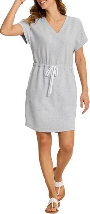 Tommy Bahama Marina del Mar Cotton Fleece V-Neck Dress in Summer Grey Heather at Nordstrom, Size X-Small