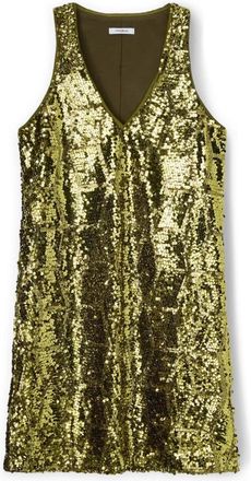 Motivi Pailletten Jurk met Geometrisch Design - Dames - Feestkleedjes - Groen - 2XS - Pailletten - Kleedjes